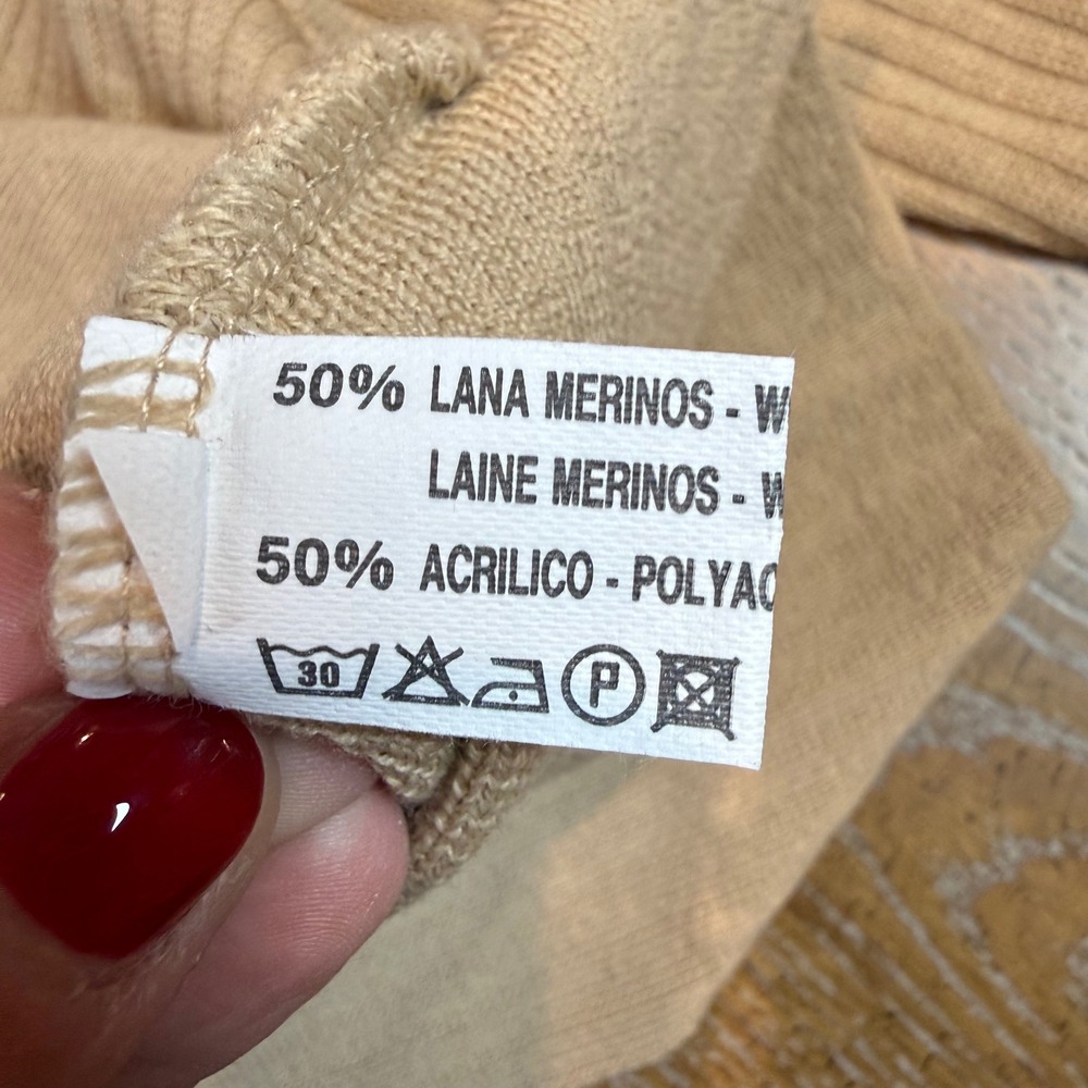 Annarita N Asymmetrical Sweater Merino Wool Cream‎ Size Small - Picture 5 of 7
